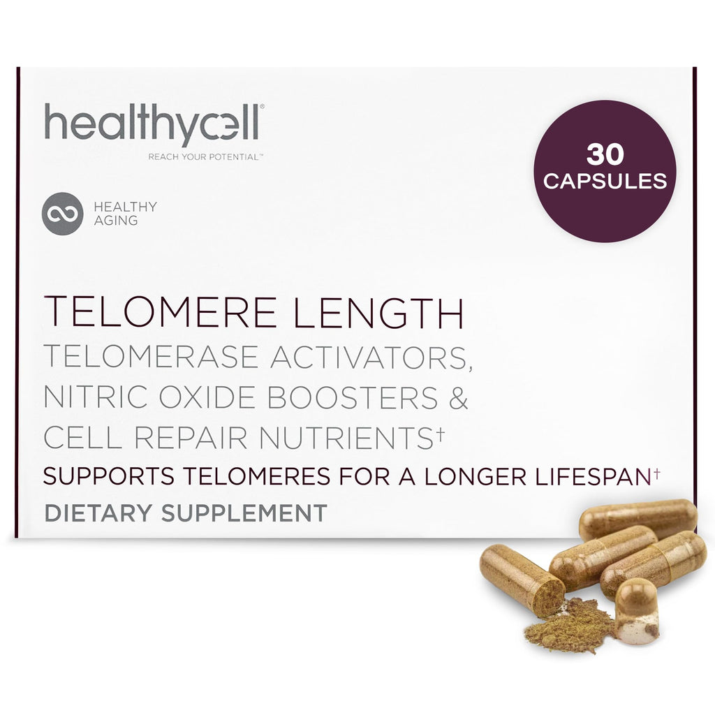 Healthycell Telomere Length Supplement - Anti-Aging Telomere Lengthening Supplements with Phytonutrients & Vitamins for Cellular Health - AC-11, Astragalus & Resveratrol - 30 Capsules - TrustMedUSA