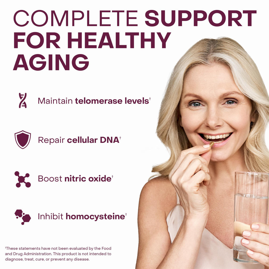 Healthycell Telomere Length Supplement - Anti-Aging Telomere Lengthening Supplements with Phytonutrients & Vitamins for Cellular Health - AC-11, Astragalus & Resveratrol - 30 Capsules - TrustMedUSA