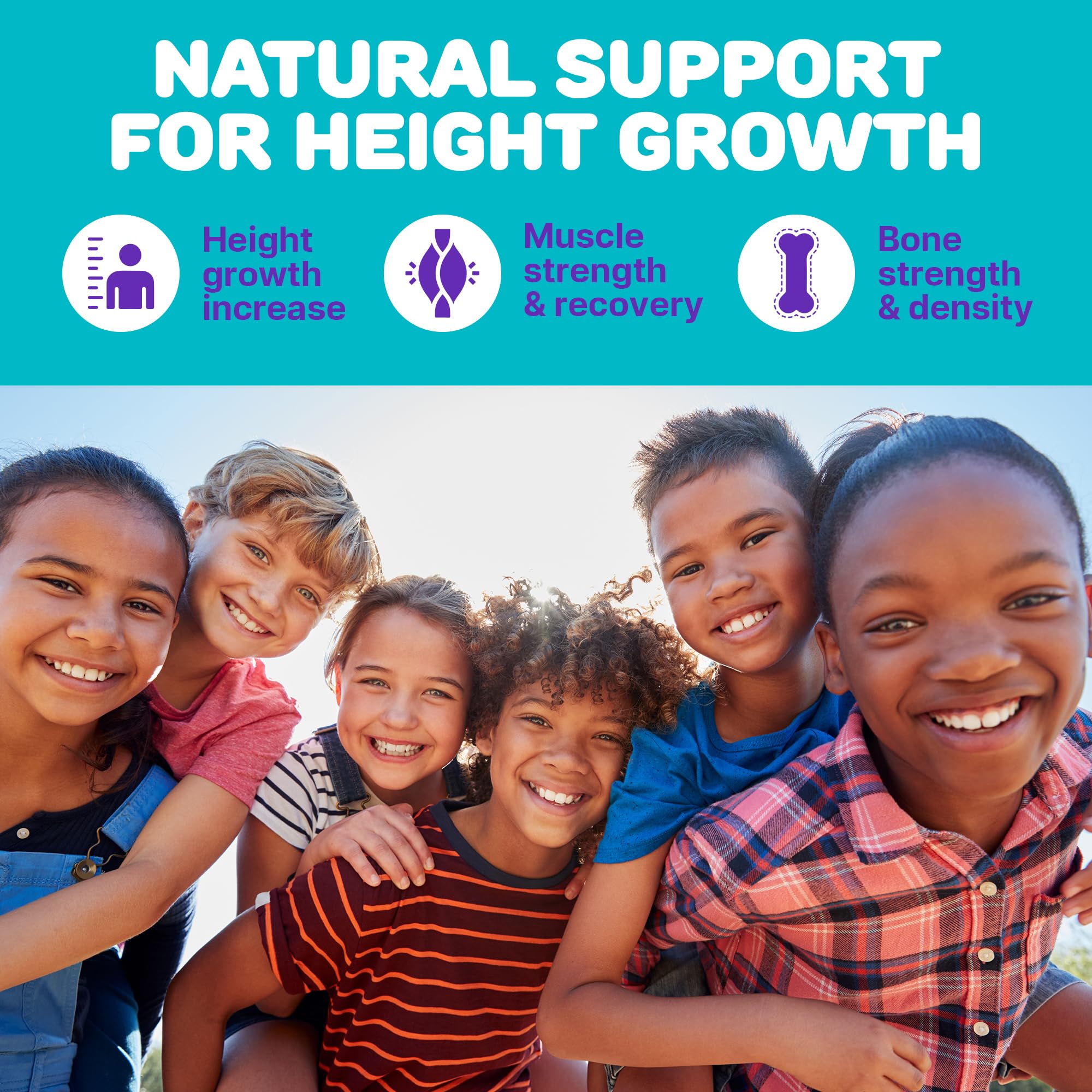 Height Growth Gummies for Kids - Growth Vitamins for Teens, Height Increase Multivitamin for Boys & Girls with Calcium Vitamin D C K2 Magnesium Zinc, Natural Height Growth Maximizer Supplement, 60 PCS - TrustMedUSA