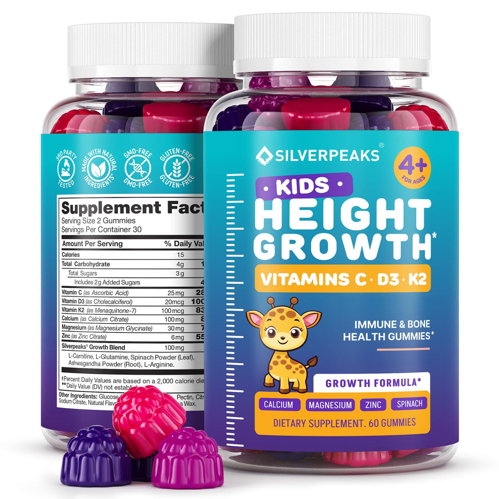 Height Growth Gummies for Kids - Growth Vitamins for Teens, Height Increase Multivitamin for Boys & Girls with Calcium Vitamin D C K2 Magnesium Zinc, Natural Height Growth Maximizer Supplement, 60 PCS - TrustMedUSA