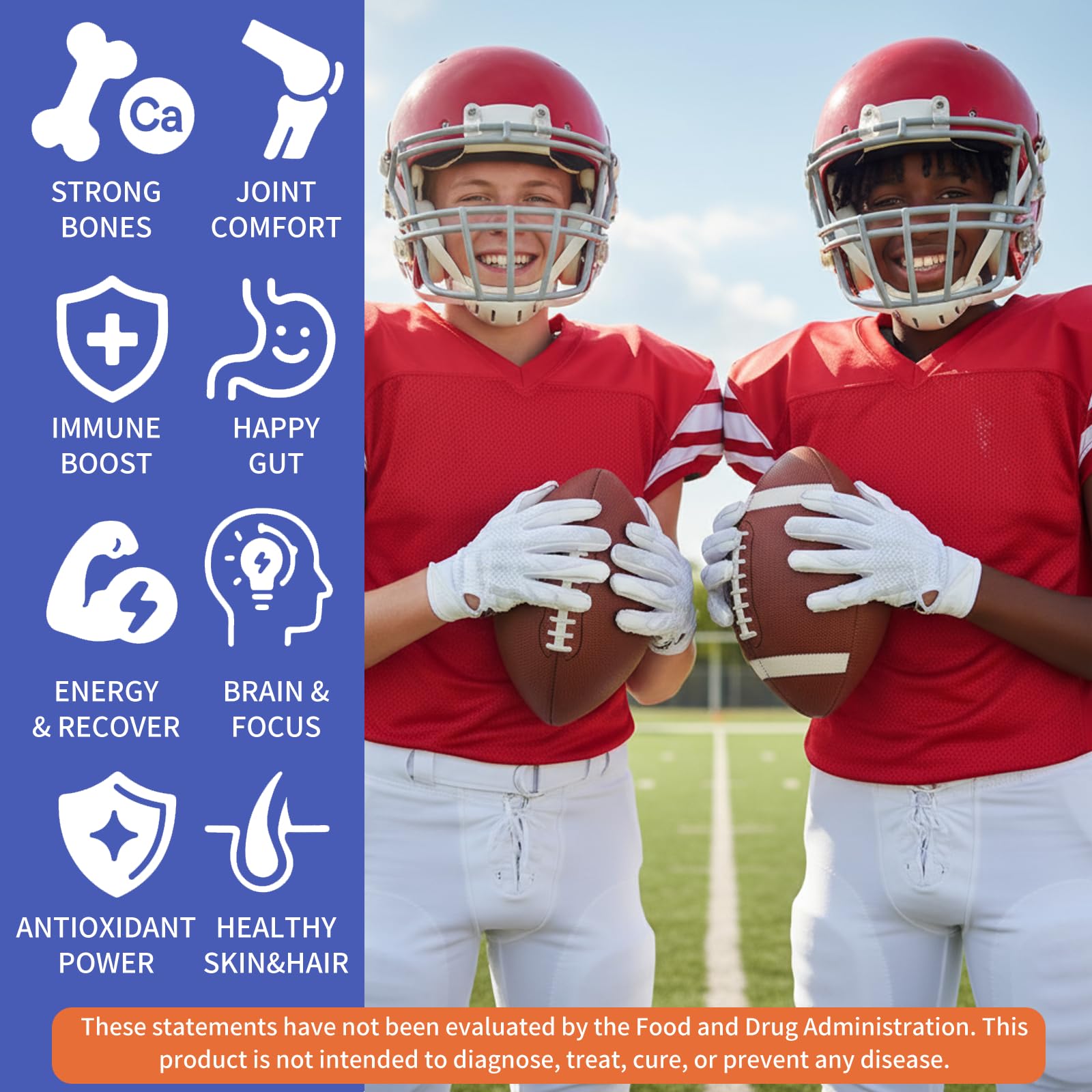 Height Growth Gummies for Kids & Teens – Sugar Free – Calcium, Prebiotic FOS, Magnesium, Vitamin D3, K2, Zinc, Ashwagandha – Bone Strength, Gut Health & Height Support Multivitamin – Strawberry Flavor - TrustMedUSA