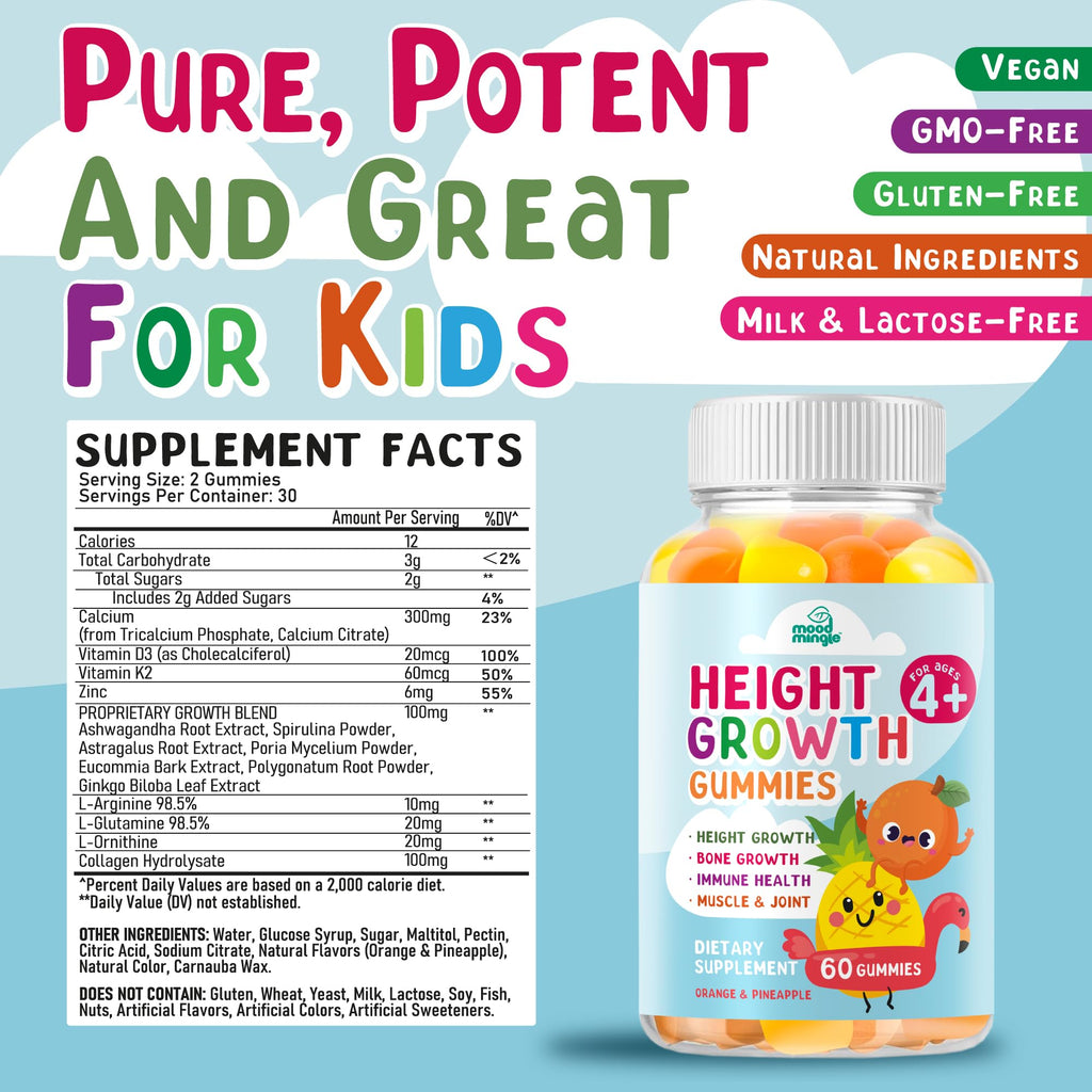 Height Growth Gummies Supplement - Kids Teens Height Increaser Maximizer Grow Taller Vitamins - TrustMedUSA