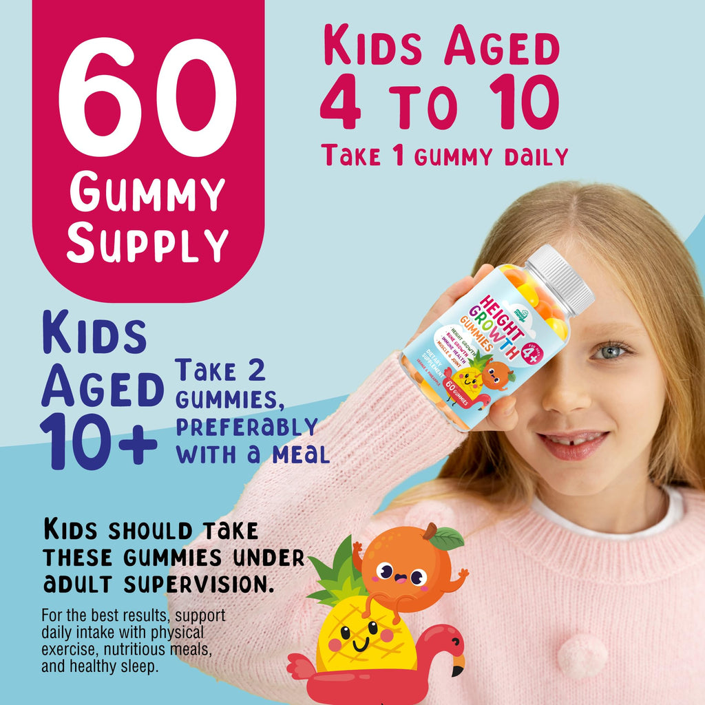 Height Growth Gummies Supplement - Kids Teens Height Increaser Maximizer Grow Taller Vitamins - TrustMedUSA