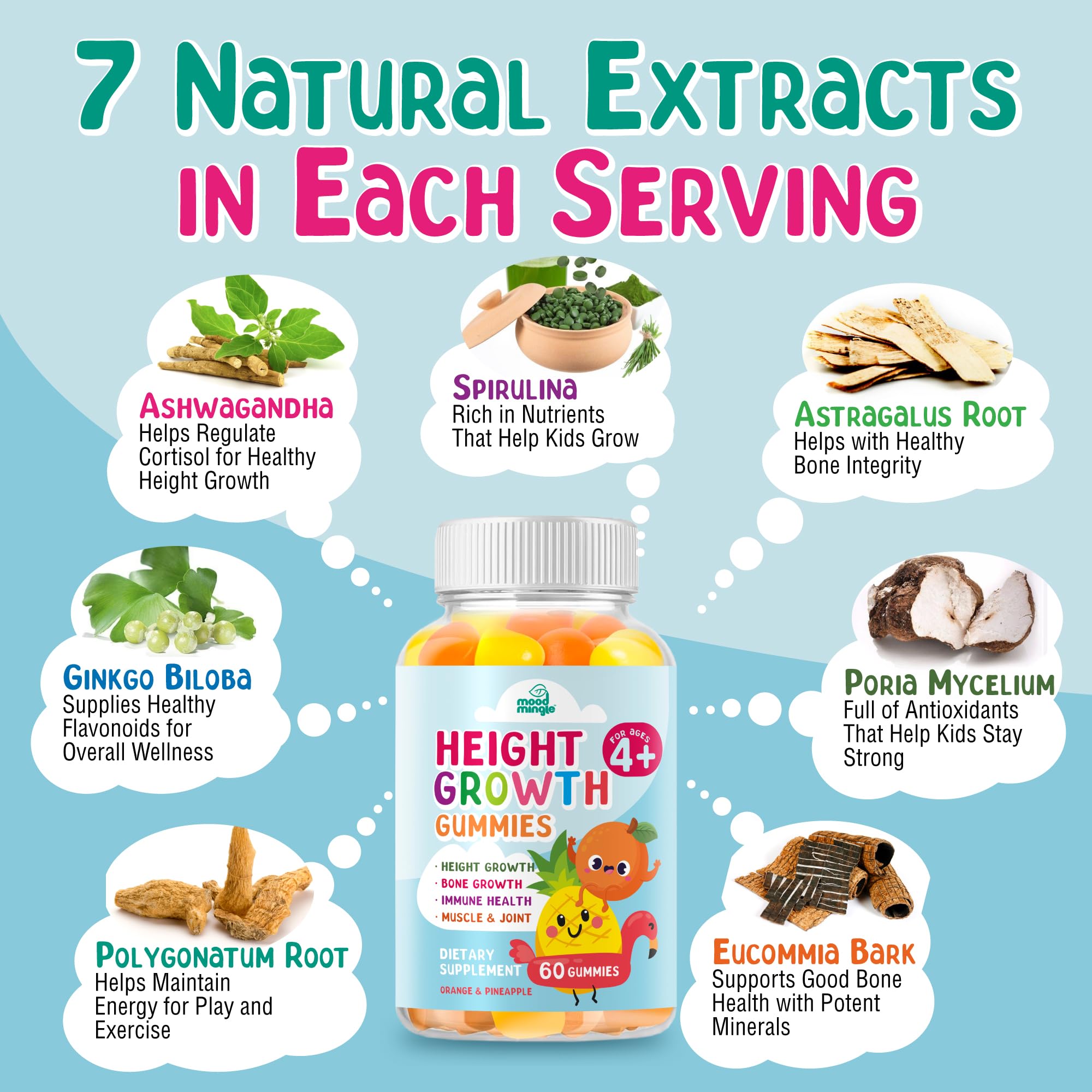 Height Growth Gummies Supplement - Kids Teens Height Increaser Maximizer Grow Taller Vitamins - TrustMedUSA