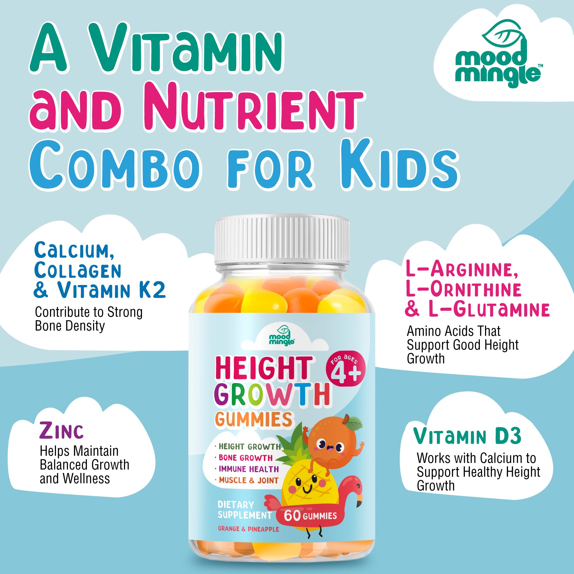 Height Growth Gummies Supplement - Kids Teens Height Increaser Maximizer Grow Taller Vitamins - TrustMedUSA