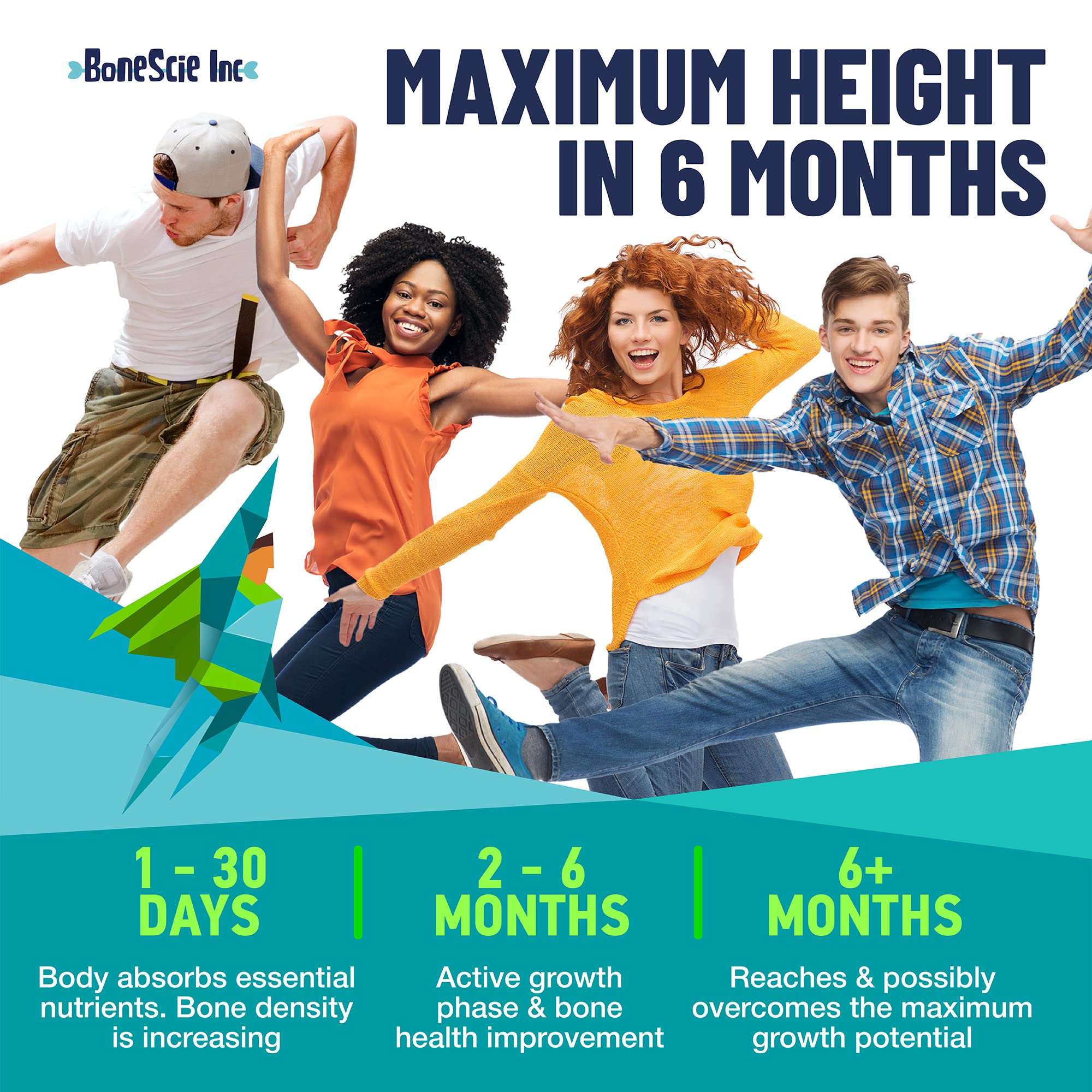 Height Growth Maximizer - Made in USA - Natural Height Increase Booster & Bone Growth Pills - Grow Taller Supplement for Adults, Teens & Kids - Vitamins for Boys & Girls to Get Taller - 120 capsules - TrustMedUSA