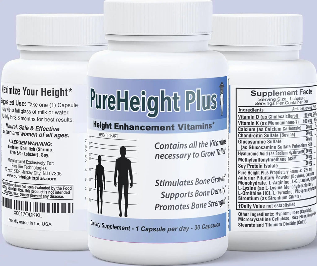 Height Growth Vitamins Grow Taller - Increase Bone Strength Bone Density Bone Growth - TrustMedUSA