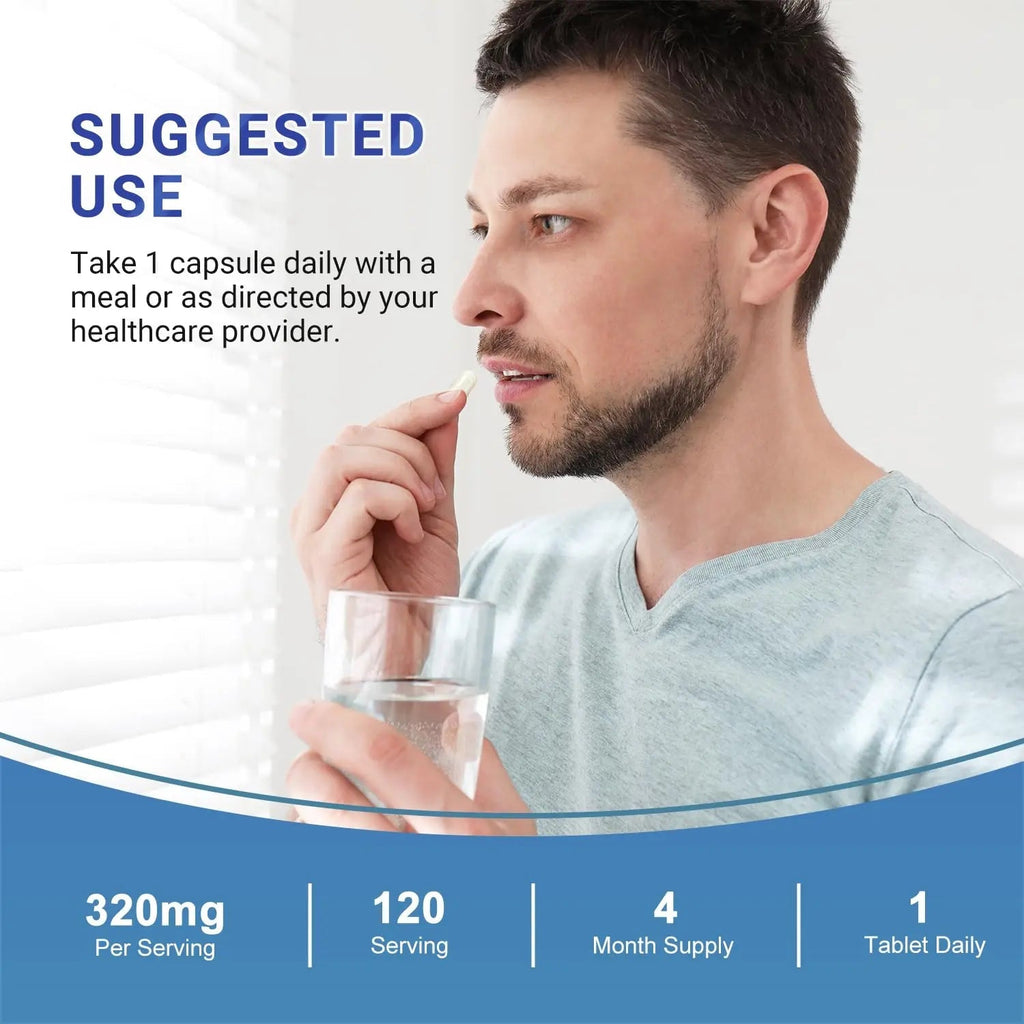 Heivy 4 in 1 Magnesium Complex with Zinc & Vitamin D3, 320mg Elemental Magnesium (Glycinate/Citrate/Gluconate/Malate), 120 Capsules (4 Months Supply), Vegan, Non-GMO, Gluten-Free, 3rd Party Tested - TrustMedUSA