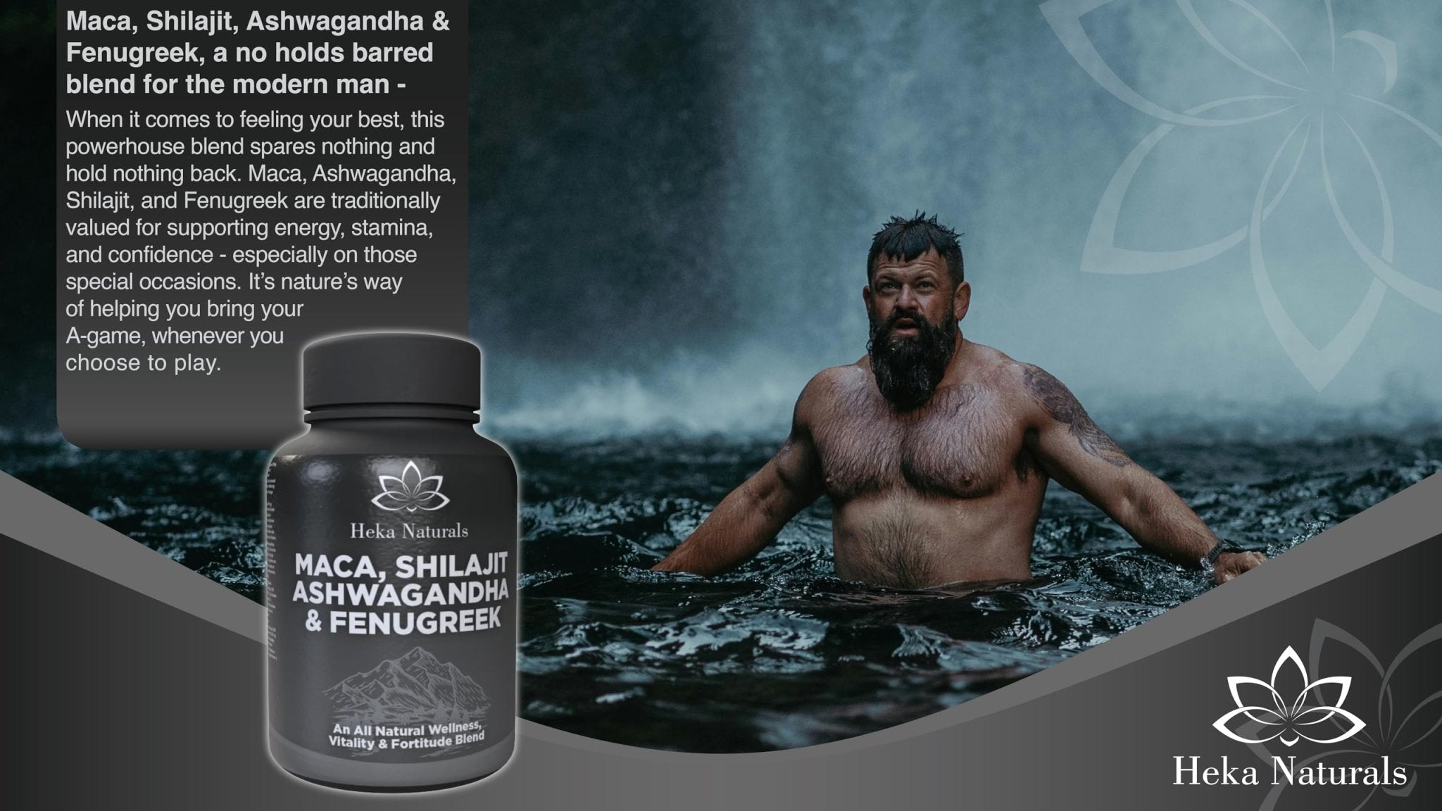 Heka Naturals Male Botanical Complex | 90 Capsules with Ashwagandha, Maca Root, Fenugreek & Shilajit | Traditional Plant-Based Ingredients for Active Lifestyles | Food Supplement - TrustMedUSA