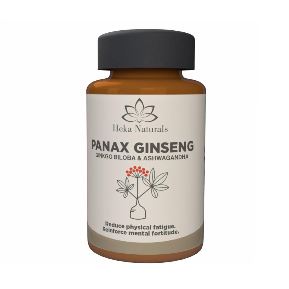 Heka Naturals Panax Ginseng Complex | 90 Capsules with Korean Ginseng, Ginkgo Biloba, Ashwagandha, Beetroot & Green Tea, Botanical Blend with Herbal Ingredients for Balanced | Food Supplement - TrustMedUSA