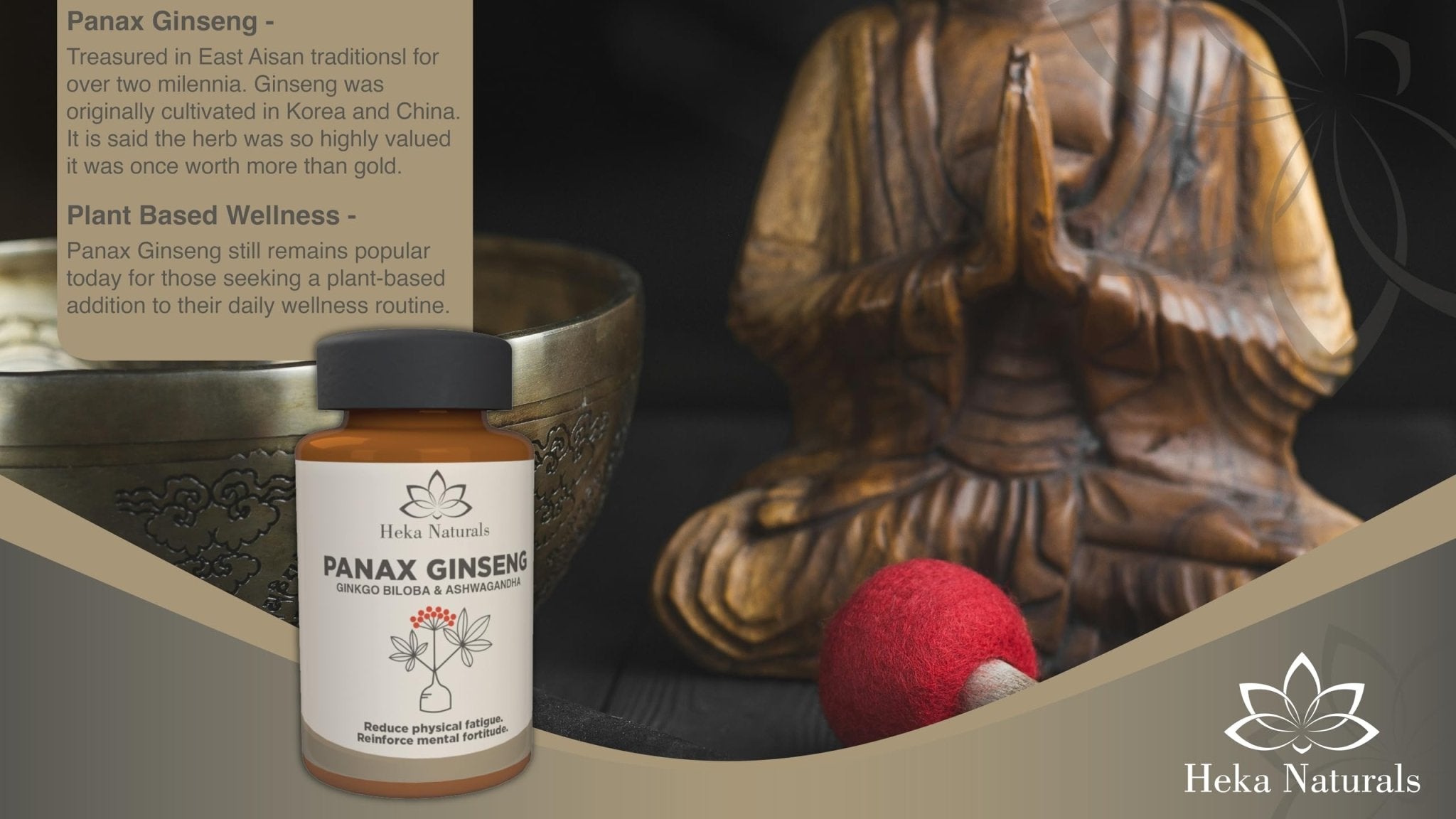 Heka Naturals Panax Ginseng Complex | 90 Capsules with Korean Ginseng, Ginkgo Biloba, Ashwagandha, Beetroot & Green Tea, Botanical Blend with Herbal Ingredients for Balanced | Food Supplement - TrustMedUSA