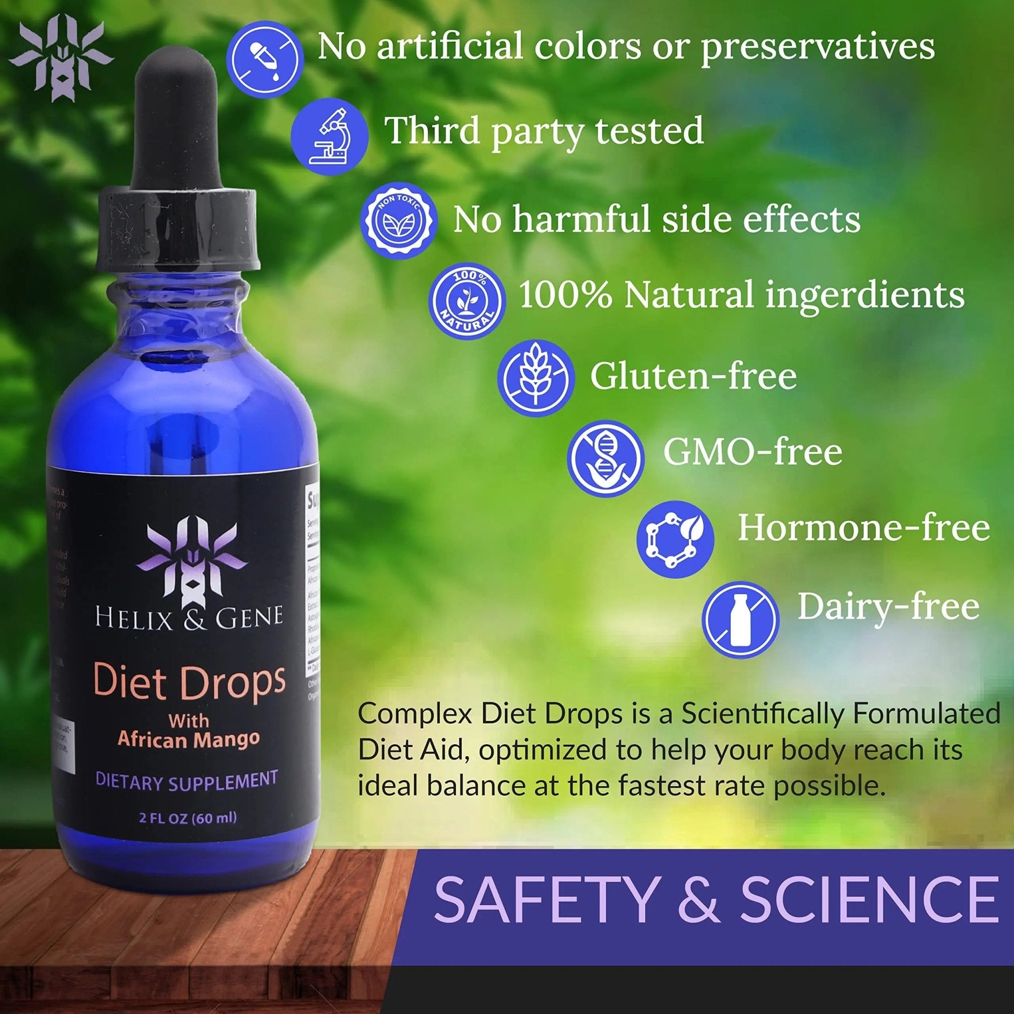 Helix & Gene Appetite Diet Drops Mango Flavor | Fast Weight Loss | Natural Metabolism - TrustMedUSA
