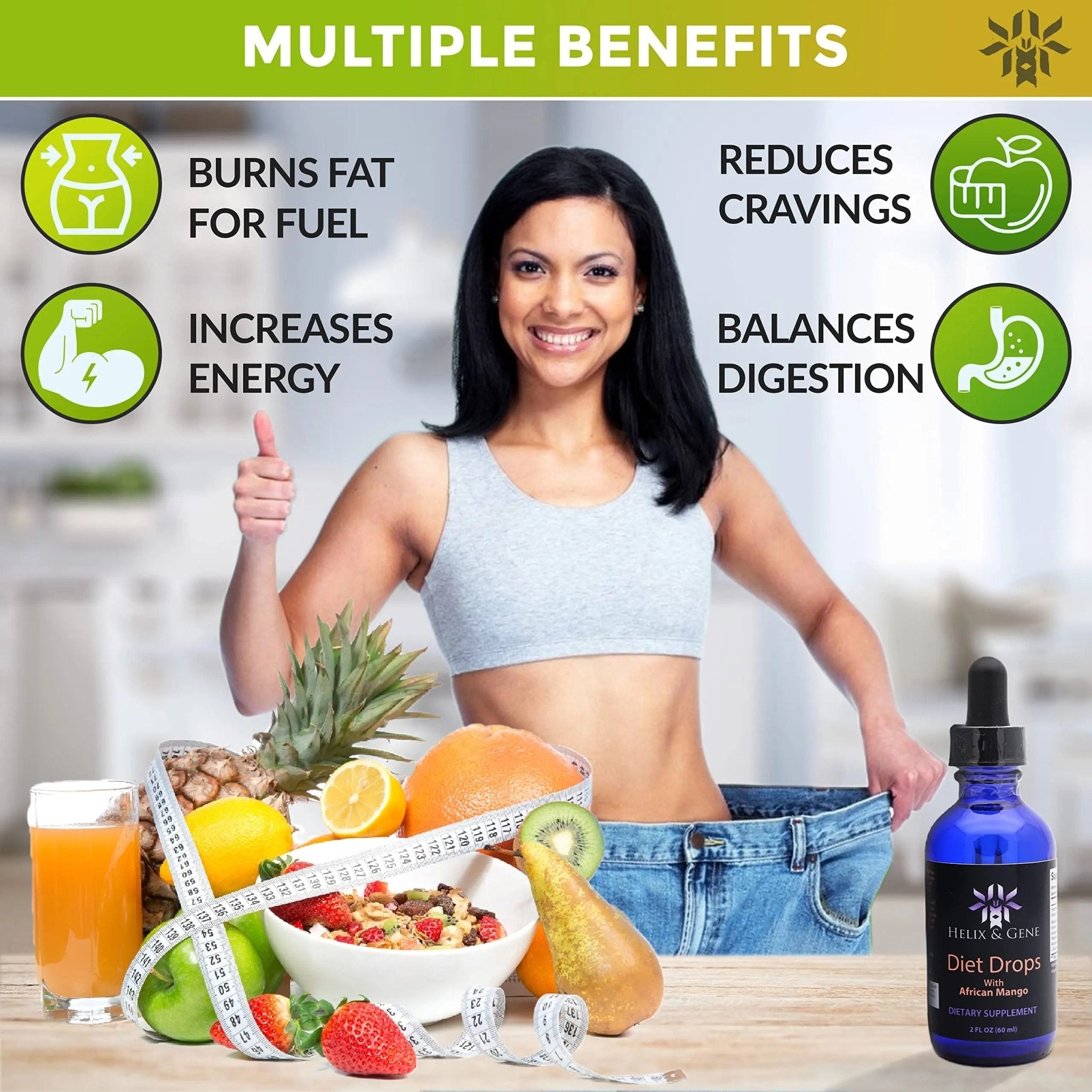Helix & Gene Appetite Diet Drops Mango Flavor | Fast Weight Loss | Natural Metabolism - TrustMedUSA