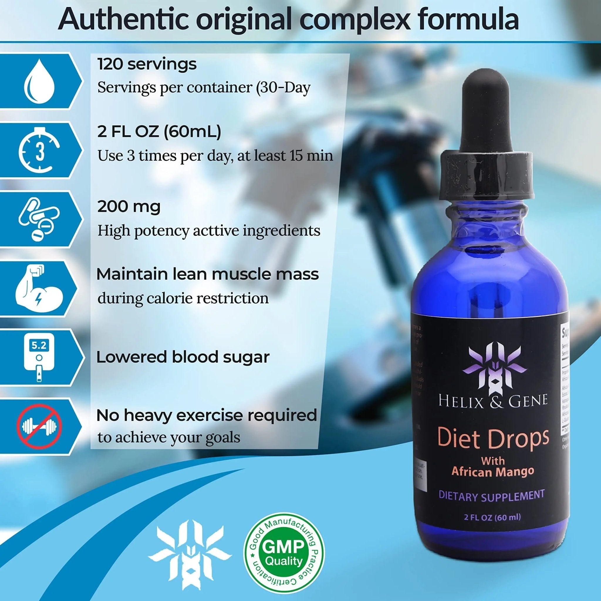 Helix & Gene Appetite Diet Drops Mango Flavor | Fast Weight Loss | Natural Metabolism - TrustMedUSA