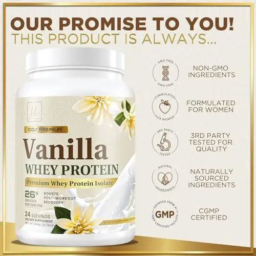 Hello Lovely! Whey Protein Powder, Vanilla Flavored Whey Isolate with 26g Protein - TrustMedUSA