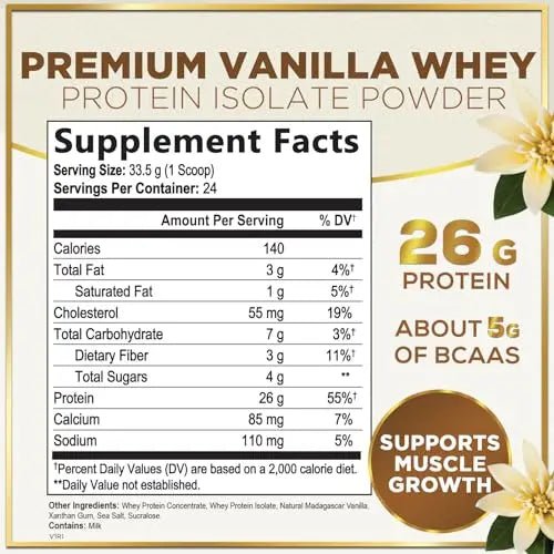Hello Lovely! Whey Protein Powder, Vanilla Flavored Whey Isolate with 26g Protein - TrustMedUSA