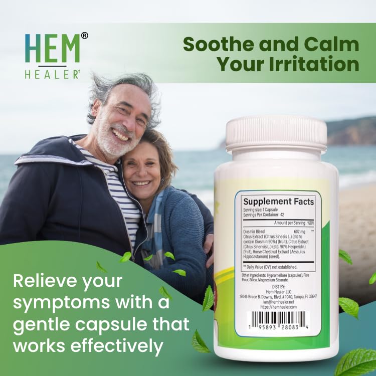 Hem Healer Hem Hero Extra Strength Hemorrhoid Treatment - Reduce Swelling, Soothe Itching & Irritation - 100% Natural - 42 Vegetarian Capsules - TrustMedUSA
