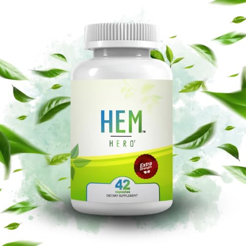 Hem Healer Hem Hero Extra Strength Hemorrhoid Treatment - Reduce Swelling, Soothe Itching & Irritation - 100% Natural - 42 Vegetarian Capsules - TrustMedUSA