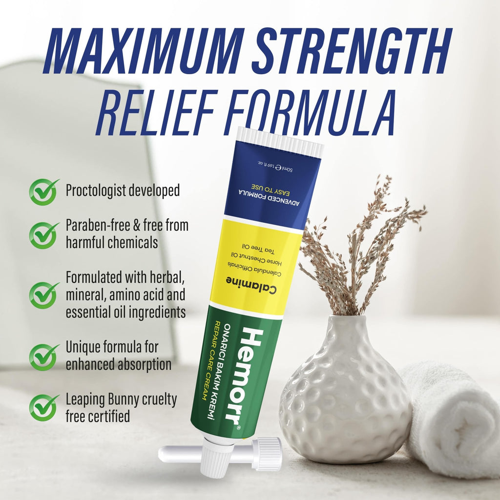 Hemorr Hemorrhoid Treatment Cream with Horse Chestnut, Calendula Oil, Zinc Oxide & Tea Tree Oil – Fast Relief for Pain, Swelling, Itching & Discomfort – Natural Healing & Soothing Formula 1.69 Oz - TrustMedUSA