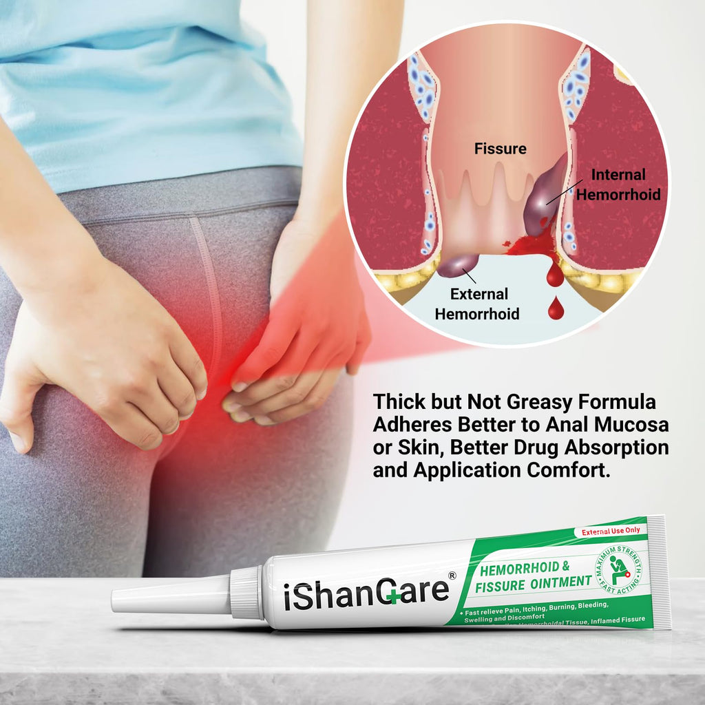 Hemorrhoid Cream, Hemorrhoid & Fissure Treatment Ointment Extra Strength, Relief Anal Pain, Itching, Bleeding, Swelling, Discomfort, Natural Herbs Fast Acting Ingredients, Contains Vitamin E - TrustMedUSA