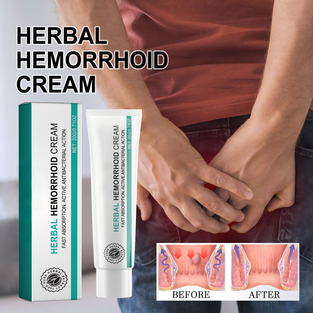 Hemorrhoid Cream, Herbal Hemorrhoid Ointment, Natural Itching & Burning Relief Hemorrhoidal Cream, External Discomfort Support for Men Women 20g - TrustMedUSA
