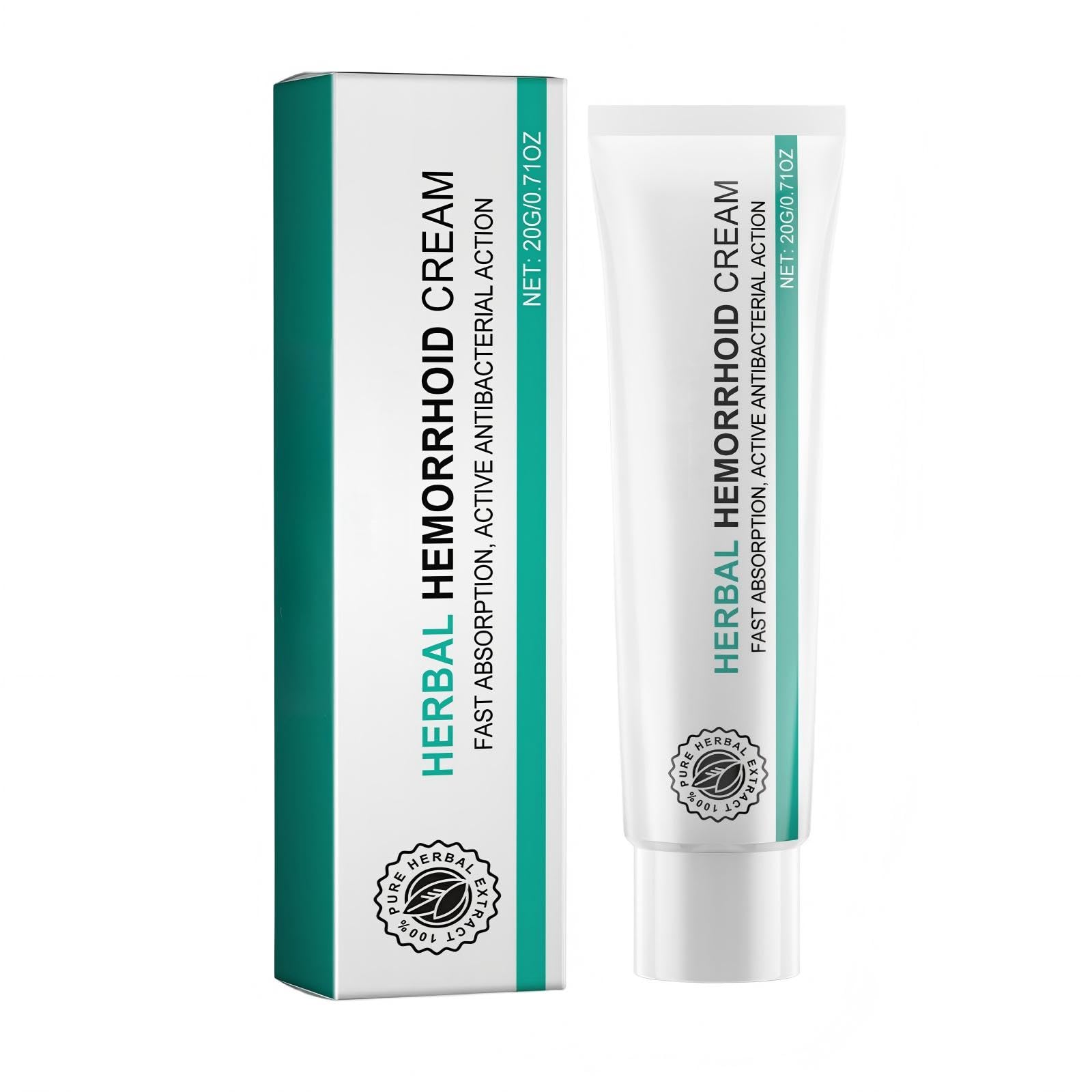 Hemorrhoid Cream, Herbal Hemorrhoid Ointment, Natural Itching & Burning Relief Hemorrhoidal Cream, External Discomfort Support for Men Women 20g - TrustMedUSA