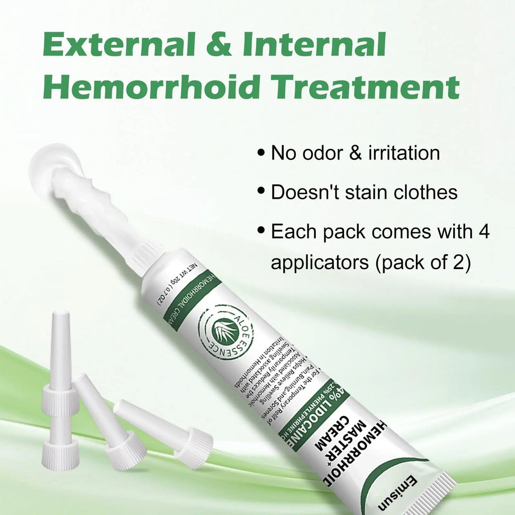 Hemorrhoid & Fissure Ointment, Hemorrhoid Treatment and Hemorrhoid Cream with Lidocaine 4% and Phenylephrine HCI for Fast Relief of Pain, Swelling, Itching, Burning, Hemorrhoidal treatment, 2 Pack-J2 - TrustMedUSA