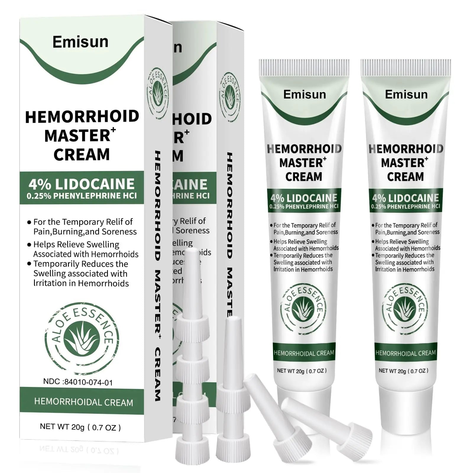 Hemorrhoid & Fissure Ointment, Hemorrhoid Treatment and Hemorrhoid Cream with Lidocaine 4% and Phenylephrine HCI for Fast Relief of Pain, Swelling, Itching, Burning, Hemorrhoidal treatment, 2 Pack-J2 - TrustMedUSA