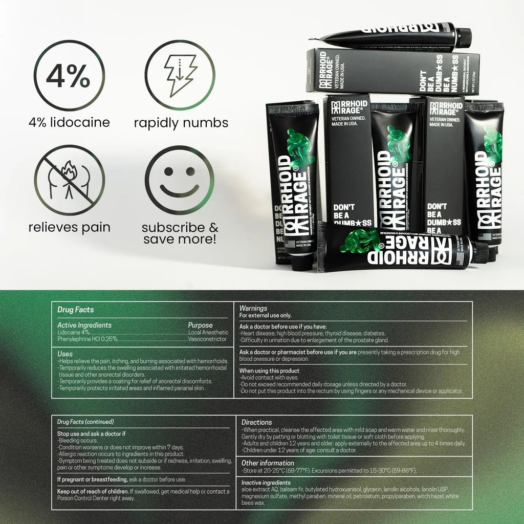 Hemorrhoid Ointment - Fissure and Hemorrhoid Treatment with Lidocaine, Aloe Extract, Magnesium Sulfate, Balsam Fir, Fast Acting Hemorrhoid Cream for Itching, Swelling and Maximum Pain Relief (1-Pack) - TrustMedUSA