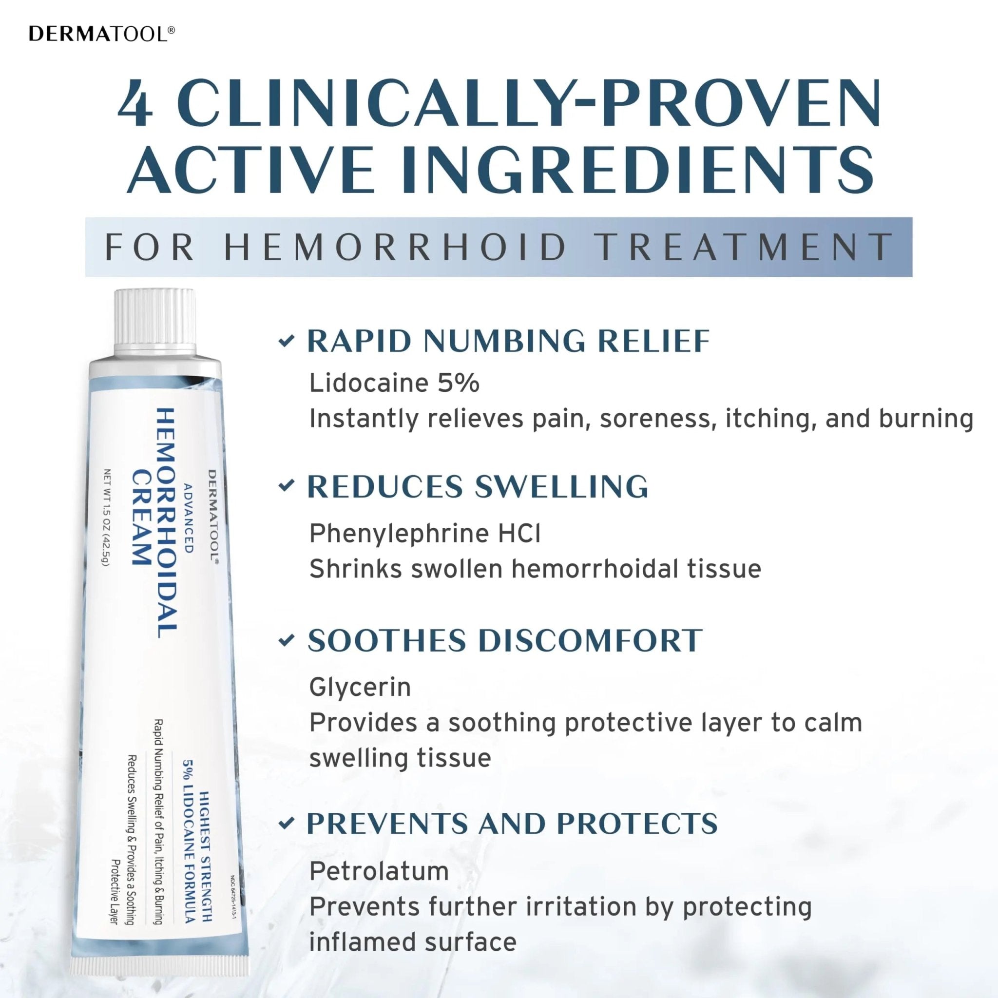 Hemorrhoid Treatment - Advanced Hemorrhoid Cream 5% Lidocaine & Phenylephrine - Hemorrhoid Shrinking Treatment - Rapid Relief of Pain, Swelling, Bleeding, Itching and Burning - Fissure & Hemorrhoids - TrustMedUSA