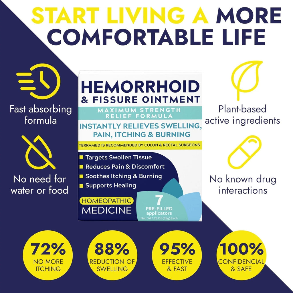 Hemorrhoid Treatment | Hemorrhoid Ointment | Hemorrhoid & Fissure Ointment | 7 Pre-Filled Applicators | Fast & Effective Relief | Reduces Swelling, Itching & Discomfort | Advanced Formula - TrustMedUSA