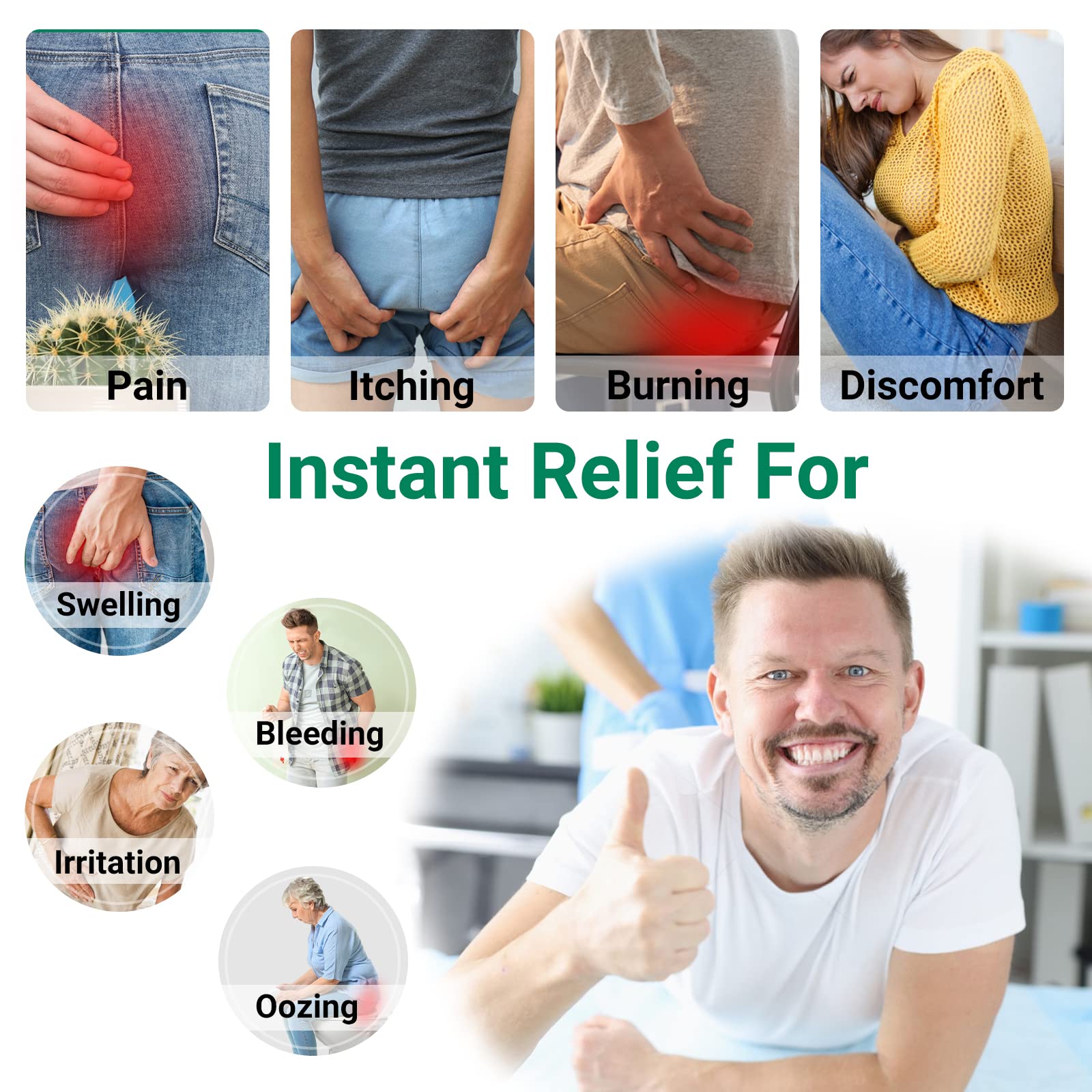 Hemorrhoid Treatment Ointment, Maximum Strength Treatment & Fast Relief for Pain, Itching, Burning, Swelling, Fissure, Bleeding, Discomfort, Long-Lasting Internal & External Hemorrhoid Cream, (2-Pack) - TrustMedUSA