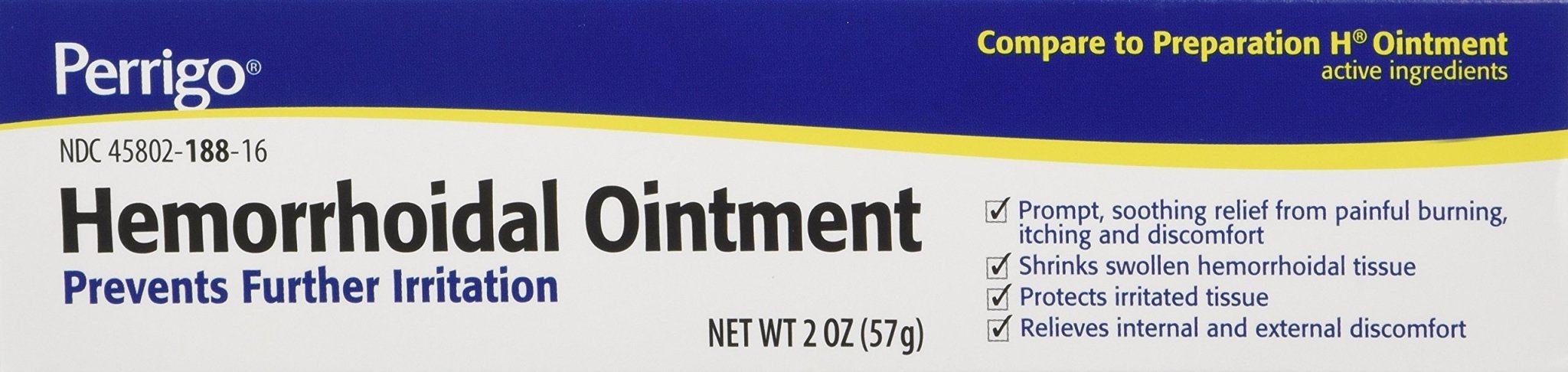 Hemorrhoidal Pain Relief Ointment Generic for Preparation H 2 oz (57g) Per Tube, 2 Ounce (Pack of 3) - TrustMedUSA