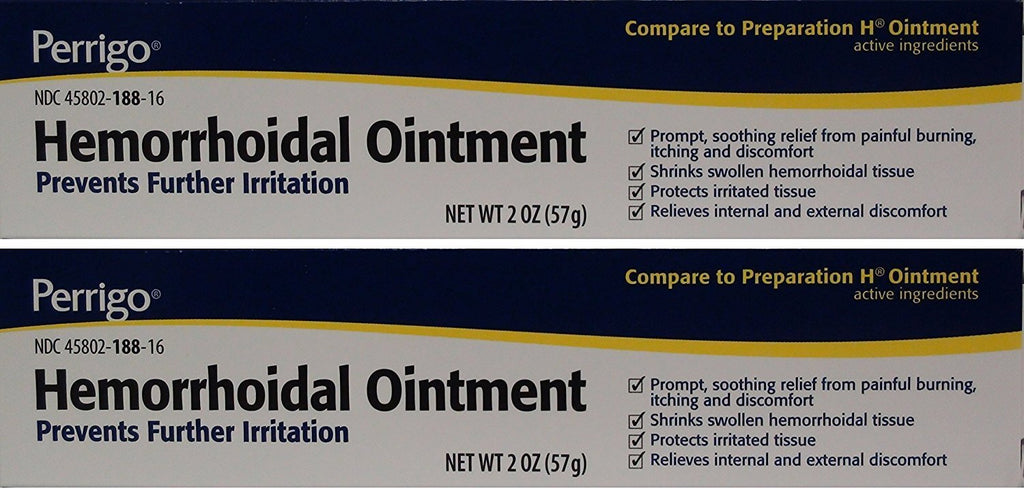 Hemorrhoidal Pain Relief Ointment Generic for Preparation H for Fast Relieves of Internal and External Hemorrhoid Symptoms 2 oz. Per Tube Pack of 2 Total 4 oz. - TrustMedUSA