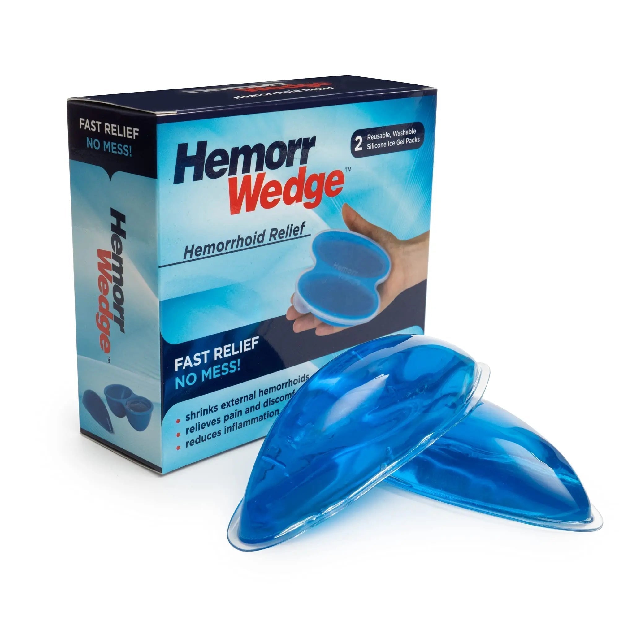 Hemorrwedge Hemorrhoid Ice Pack for Relief & Cooling Support – Twin Gel Pack with Hygienic Case – Reusable Cold Therapy for Hemorrhoids, Swelling, Postpartum & Discomfort – Water-Based Gel - TrustMedUSA