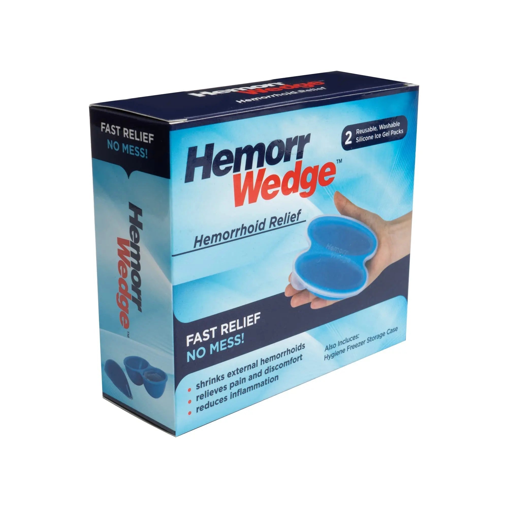 Hemorrwedge Hemorrhoid Ice Pack for Relief & Cooling Support – Twin Gel Pack with Hygienic Case – Reusable Cold Therapy for Hemorrhoids, Swelling, Postpartum & Discomfort – Water-Based Gel - TrustMedUSA