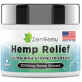 Hemp Cream Maximum Strength - Menthol Rub with Hemp Oil, Arnica, Lavender, Aloe Vera, Kava Kava, & Camphor - Natural Hemp Muscle Rub Cream for Skin, Muscles & Joints - ZenRenu, 4 oz - TrustMedUSA