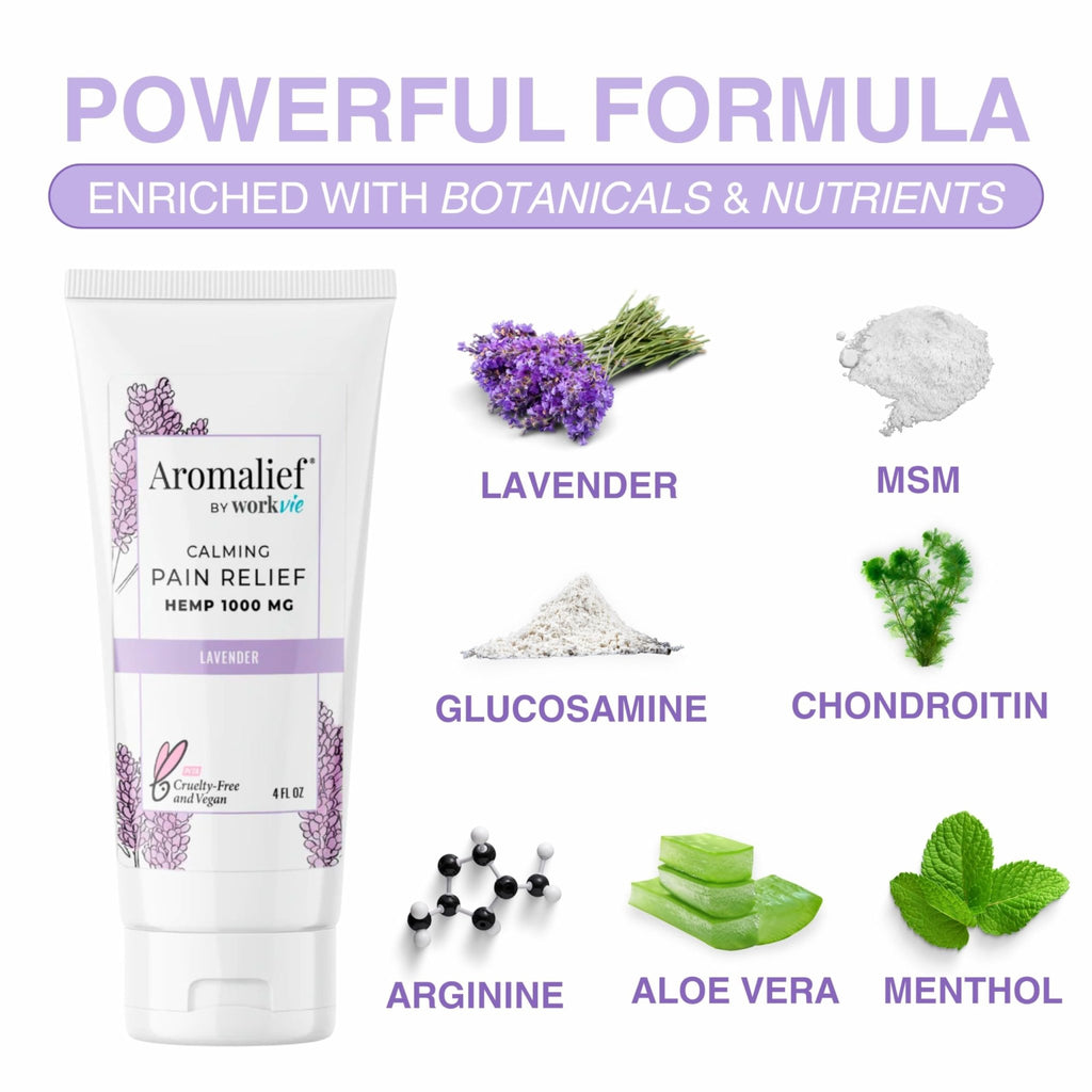 Hemp Cream with Lavender Aromatherapy - 1000MG Made in USA - Muscle & Joint Relief - Menthol, Glucosamine, Chondroitin MSM - Vegan - TrustMedUSA
