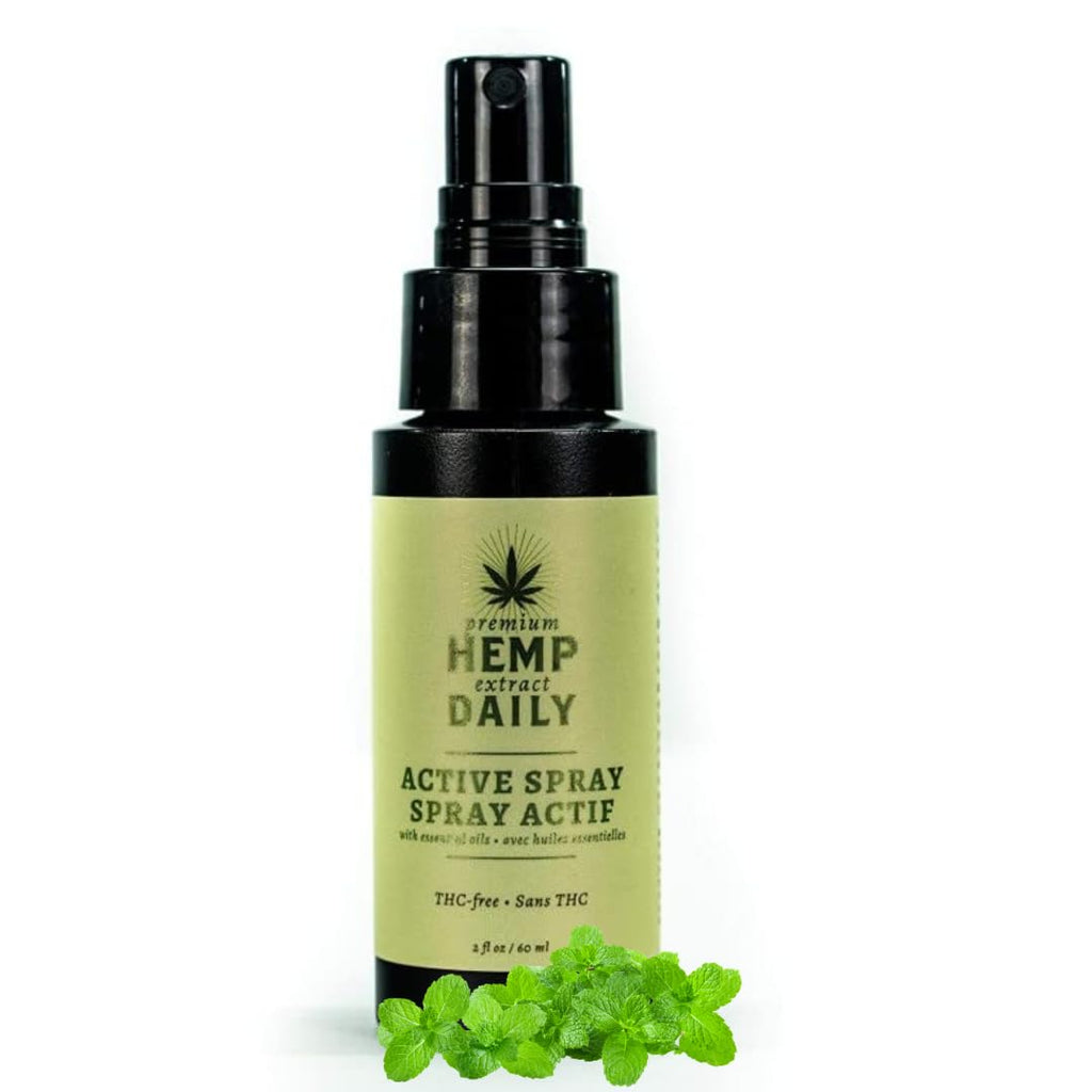 Hemp Daily Active Spray | Hemp Spray with Essential Oils | Vegan, Organic Ingredients | 2 Fluid Ounces (Original Spray, Single) - TrustMedUSA