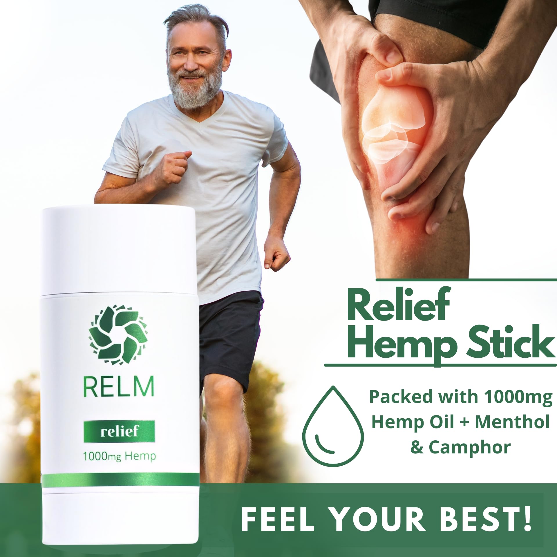 Hemp Relief Stick - Hemp Oil, Menthol & Camphor, Fast-Acting Relief for Muscles, Joints and Nerves - 3 oz - TrustMedUSA