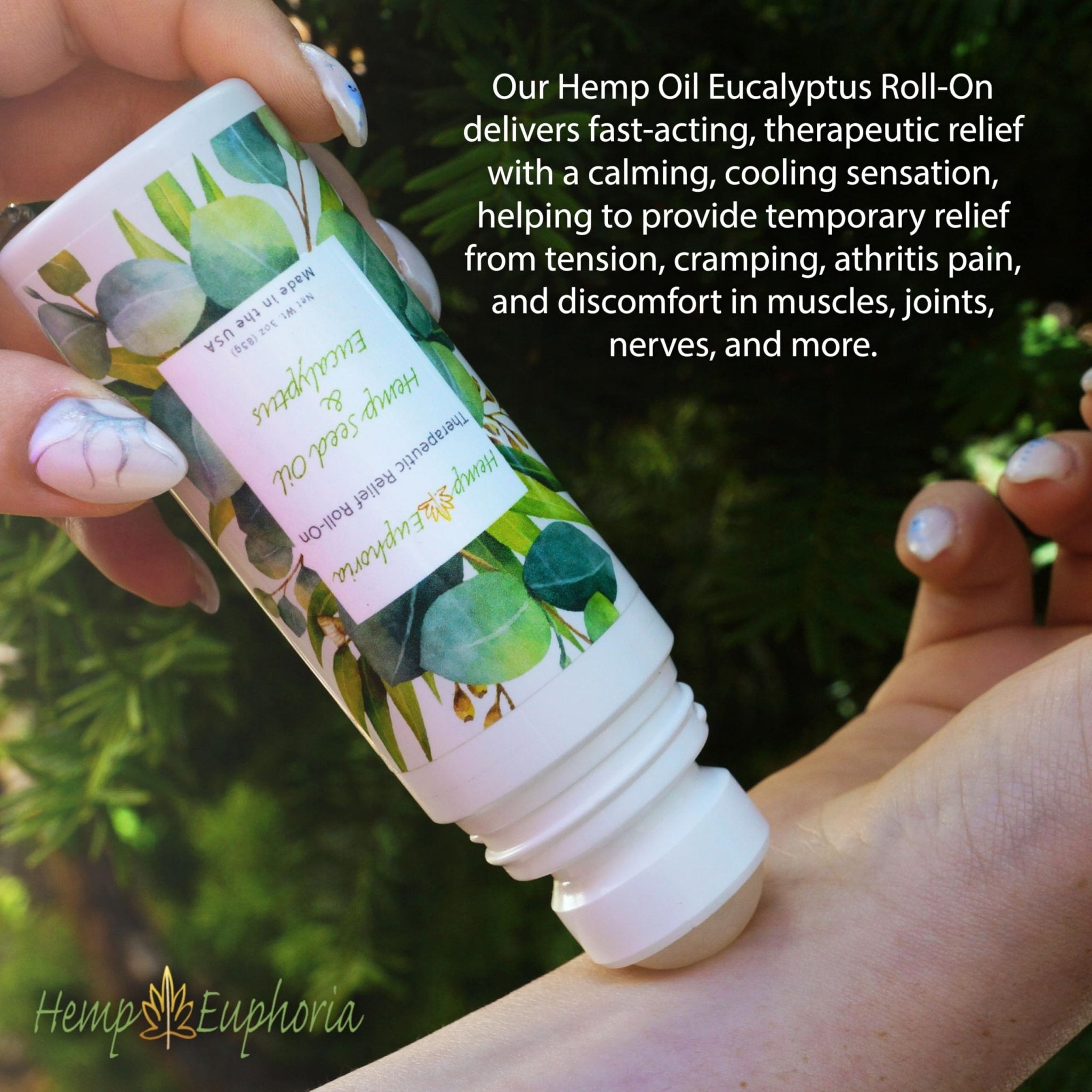 Hemp Seed Oil and Eucalyptus Joint & Muscle Discomfort Relief Roll-On Gel | USDA Certified Organic Hemp Seed Oil, Helps Relieve Sore or Tight Muscles - TrustMedUSA