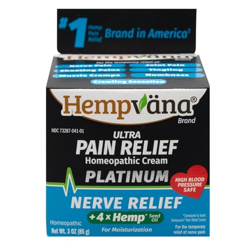 Hempvana Platinum Ultra-Strength Nerve Relief Cream w/100% Pure Hemp Seed Oil, AS-SEEN-ON-TV, Relieves Nerve Pain, Shooting Pain, Tingling, Muscle Cramps, Joint Pain, Tingling, Crawling Sensations - TrustMedUSA