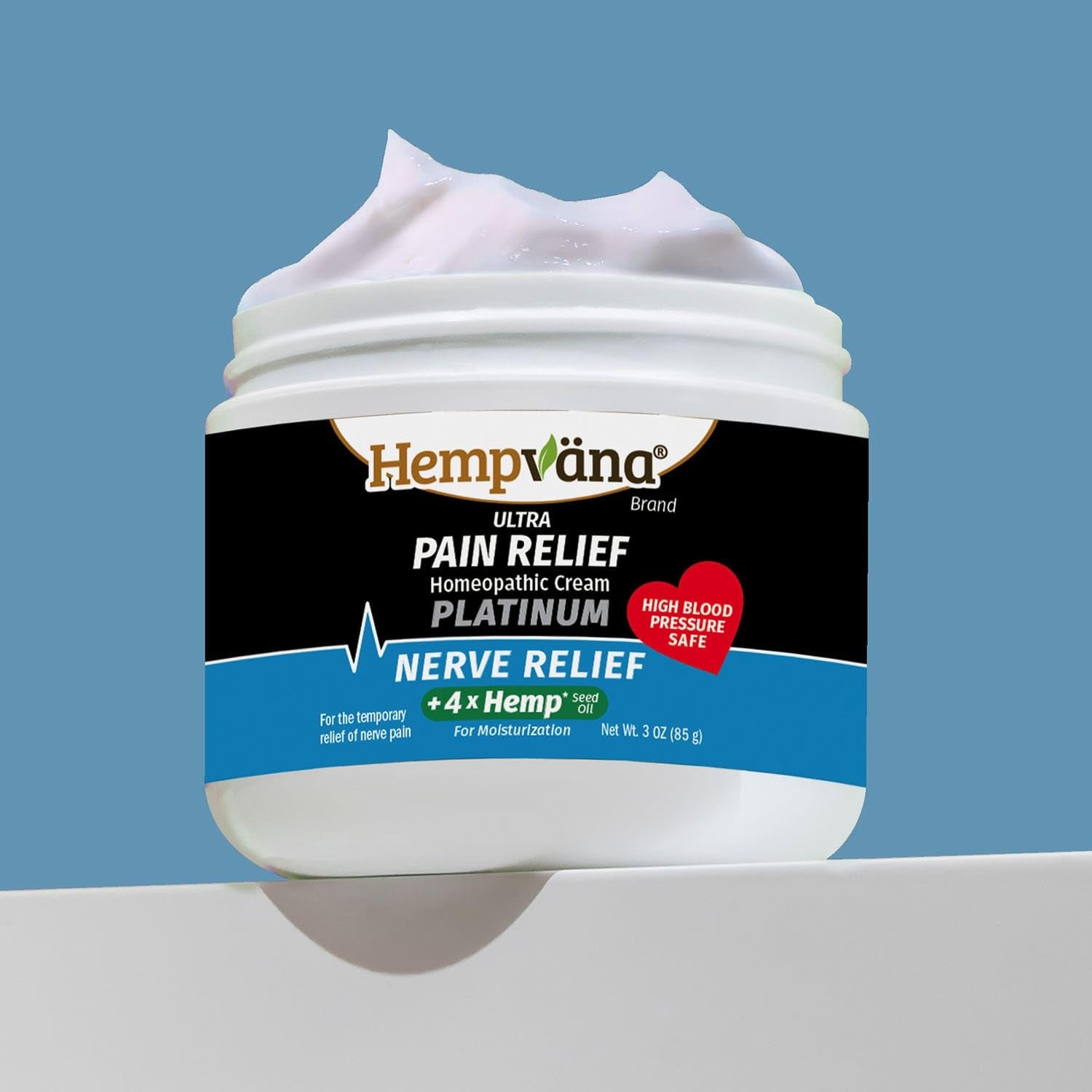Hempvana Platinum Ultra-Strength Nerve Relief Cream w/100% Pure Hemp Seed Oil, AS-SEEN-ON-TV, Relieves Nerve Pain, Shooting Pain, Tingling, Muscle Cramps, Joint Pain, Tingling, Crawling Sensations - TrustMedUSA
