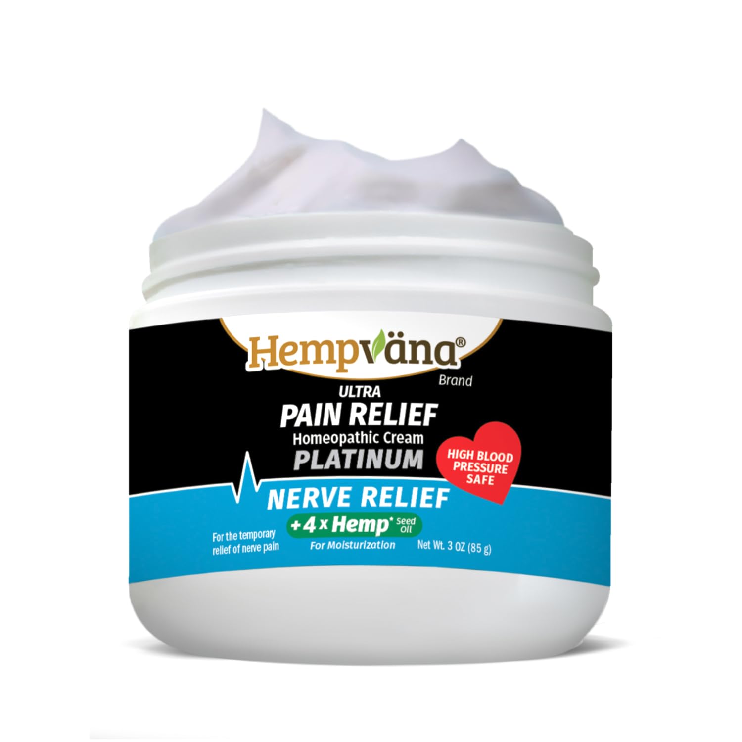 Hempvana Platinum Ultra-Strength Nerve Relief Cream w/100% Pure Hemp Seed Oil, AS-SEEN-ON-TV, Relieves Nerve Pain, Shooting Pain, Tingling, Muscle Cramps, Joint Pain, Tingling, Crawling Sensations - TrustMedUSA