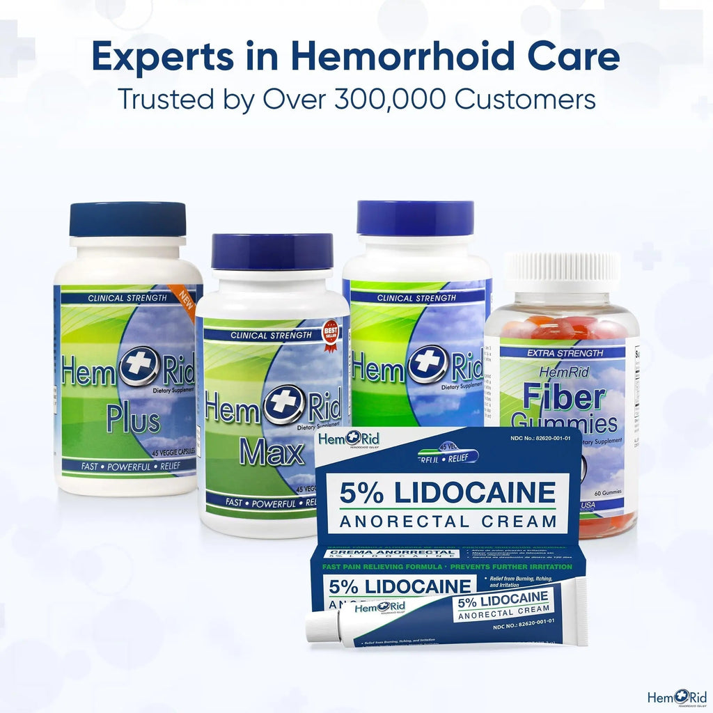 HemRid Maximum Strength Lidocaine Cream for Pain Management. Fast-Acting Hemorrhoid Solution with 5% Lidocaine. Instant Anal Itch and Numbing Effect - TrustMedUSA