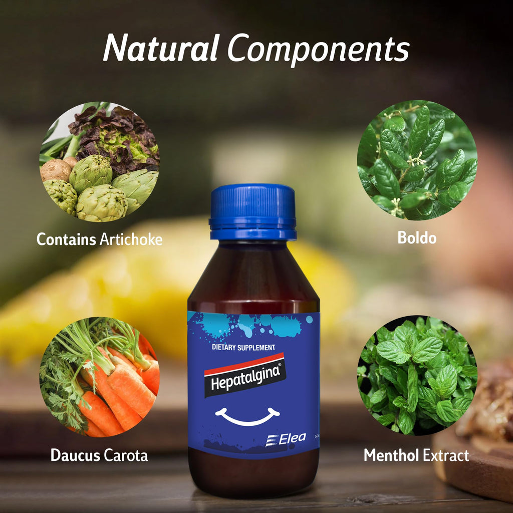 Hepatalgina Liver Support Digestive Protector - Liquid Herbal Supplement with Artichoke Extract for Liver Cleanse Detox & Repair - Liver Detox Cleanse Drops with Mint, Boldo & Carrot - 120 ml - TrustMedUSA