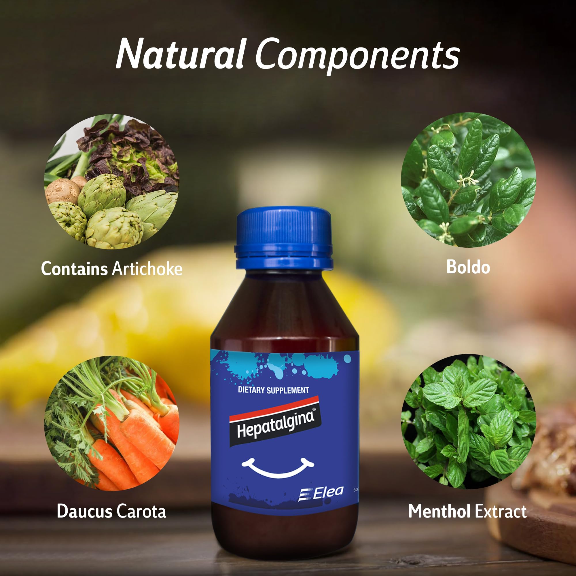 Hepatalgina Liver Support Digestive Protector - Liquid Herbal Supplement with Artichoke Extract for Liver Cleanse Detox & Repair - Liver Detox Cleanse Drops with Mint, Boldo & Carrot - 120 ml - TrustMedUSA