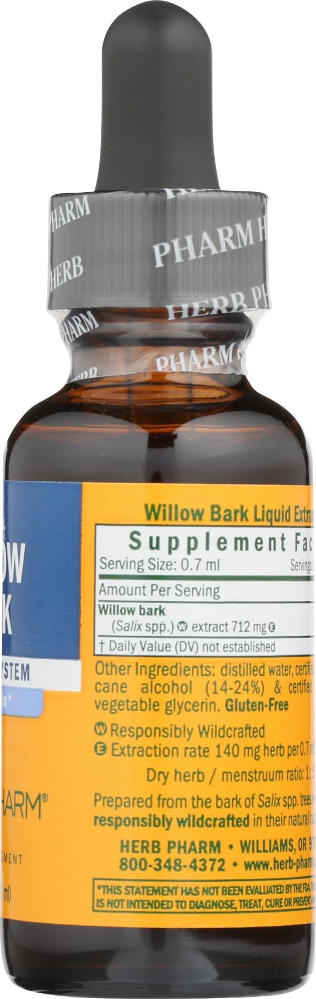 Herb Pharm Willow Bark Liquid Extract for Minor Pain - 1 Ounce (DWILL01) - TrustMedUSA
