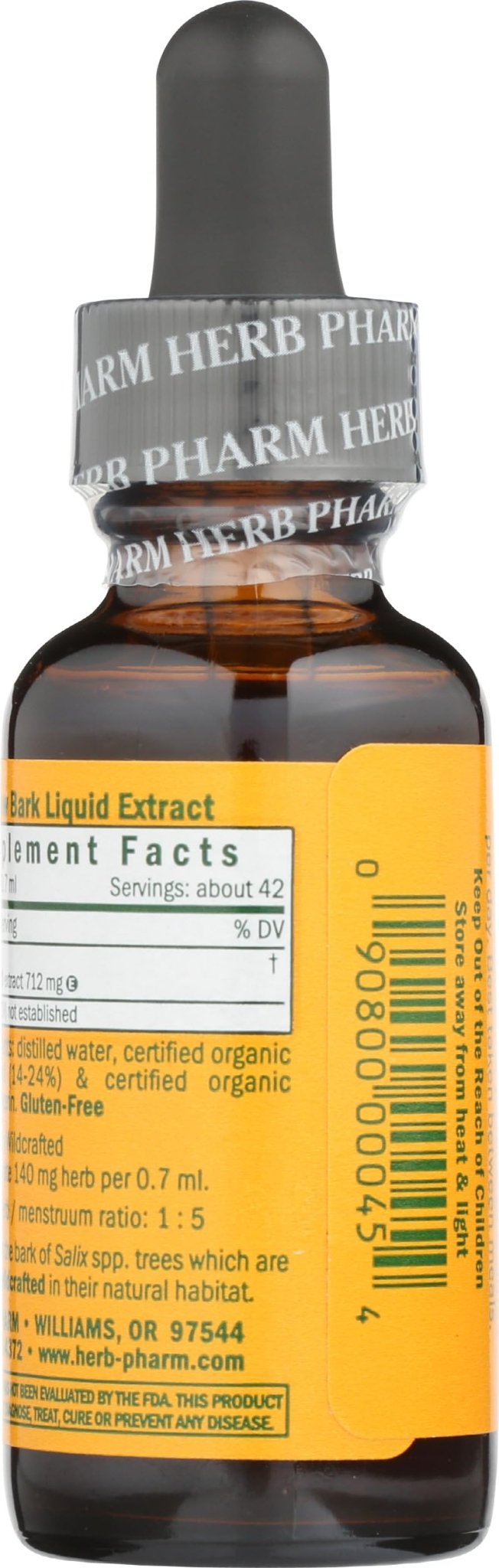Herb Pharm Willow Bark Liquid Extract for Minor Pain - 1 Ounce (DWILL01) - TrustMedUSA