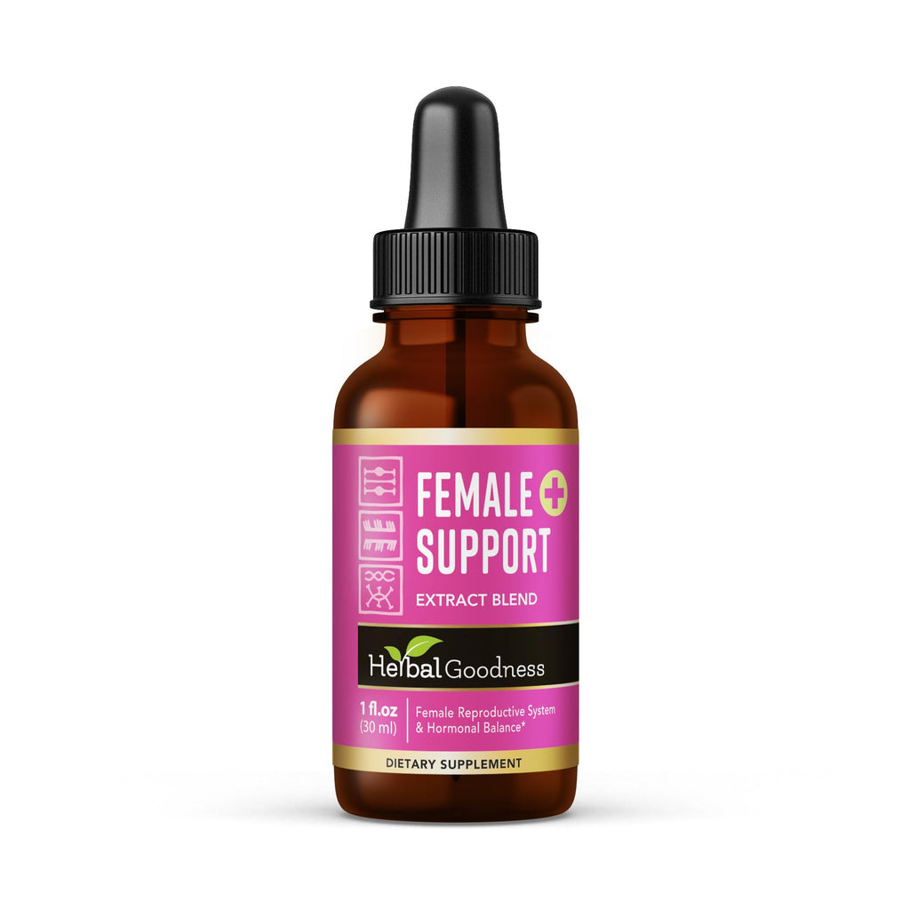 Herbal Goodness Female Support Supplement 1 Fl. oz – Natural Herbal Blend for Women’s Hormonal Health, Energy & Wellness – Adaptogenic Liquid Formula – Non-GMO, Gluten-Free – 1 Bottle - TrustMedUSA